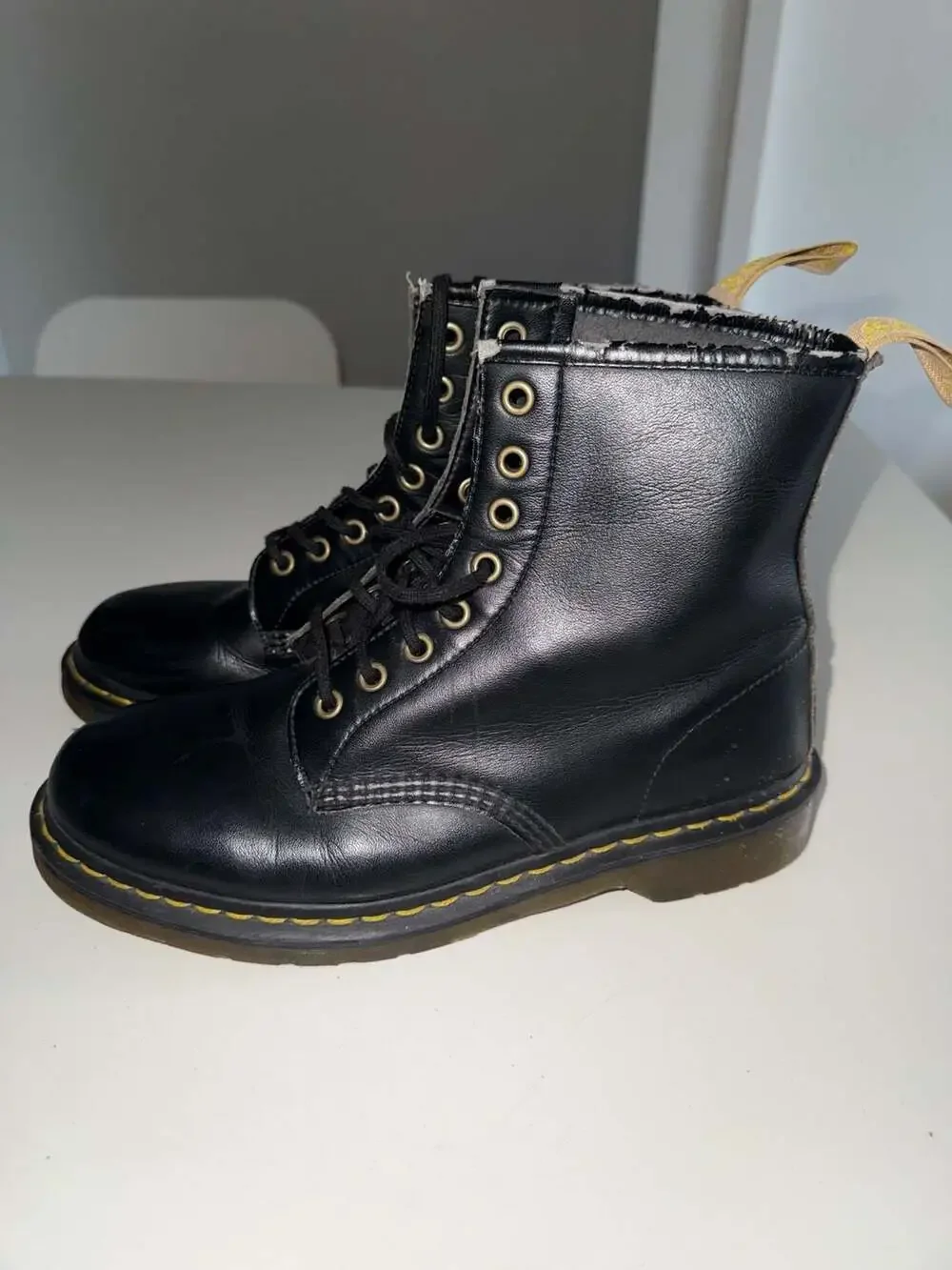 Dr. Martens 1460 Vegan 8-Eye Black Boots Size US Women's 8 / Men's 7